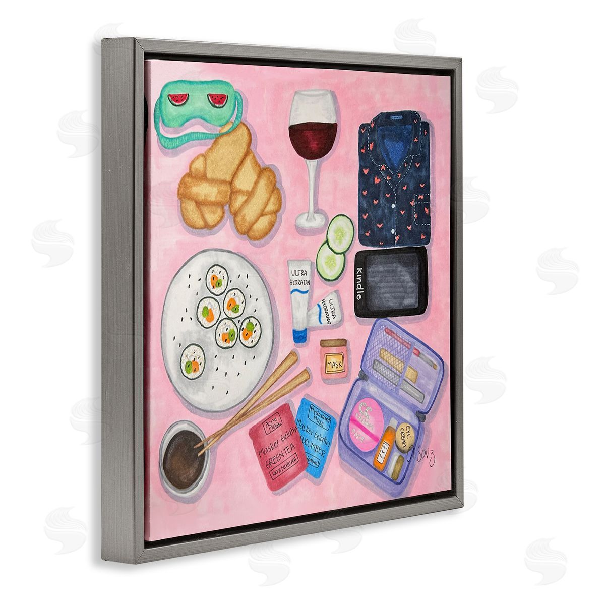 Ale Saiz Studio Weekend Night In Gray Floating Frame Canvas Wall Art Print