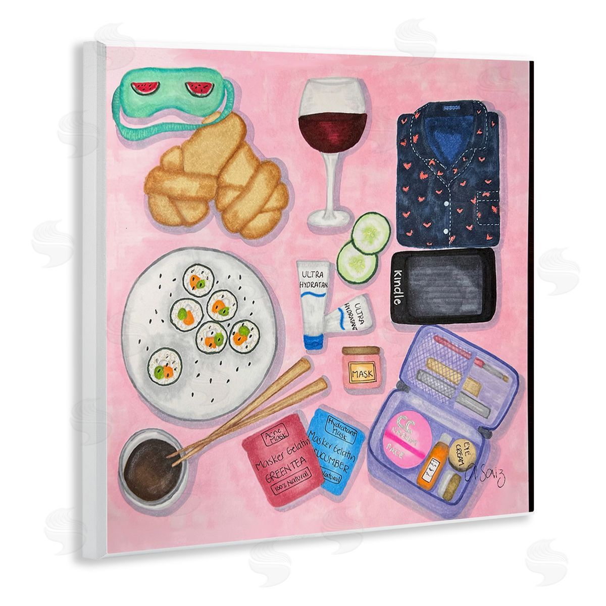 Ale Saiz Studio Weekend Night In Wooden Wall Plaque Art Print