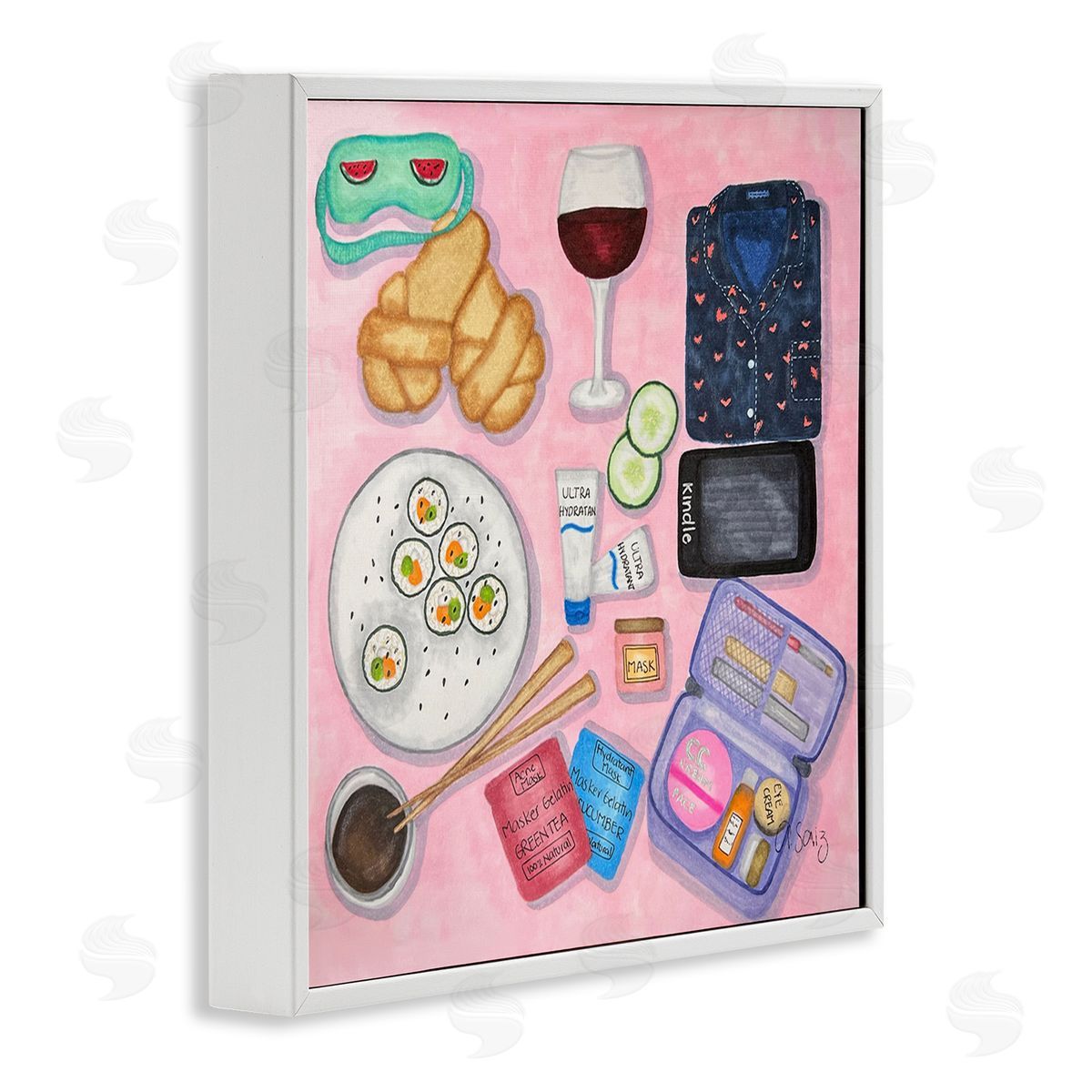 Ale Saiz Studio Weekend Night In White Framed Giclee Wall Art Print