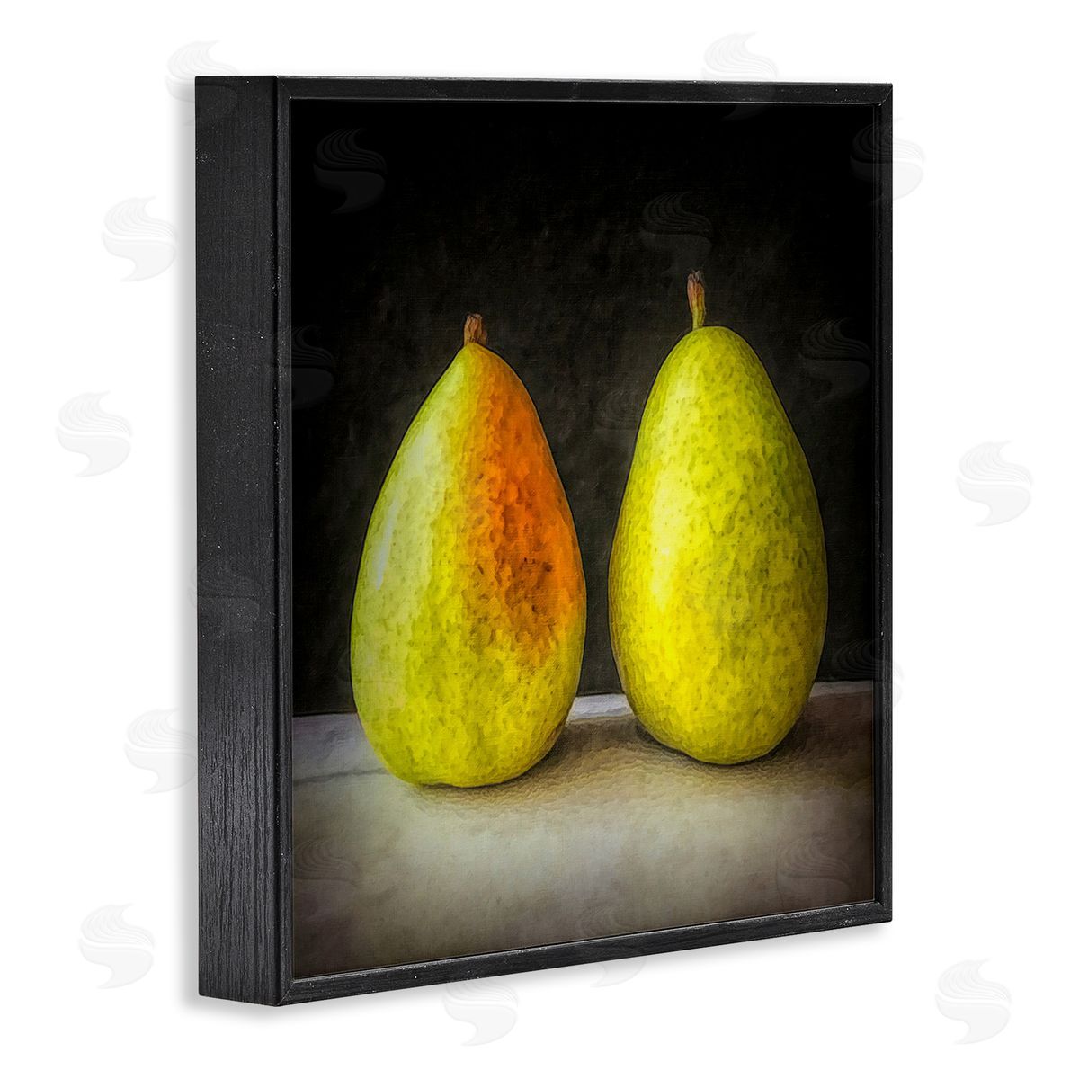 Graffitee Studios Pear Duo Still Life Black Framed Giclee Wall Art Print
