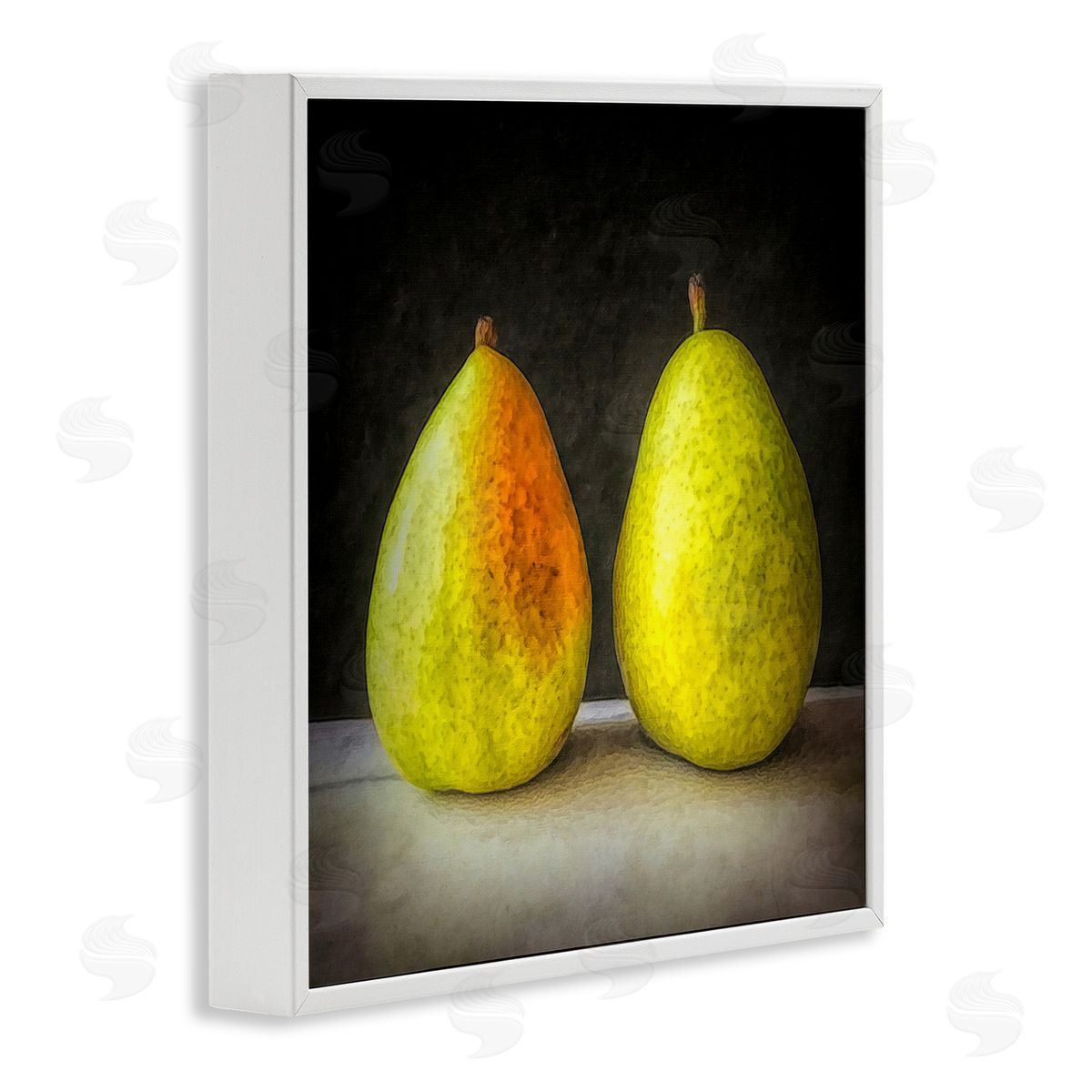 Graffitee Studios Pear Duo Still Life White Framed Giclee Wall Art Print