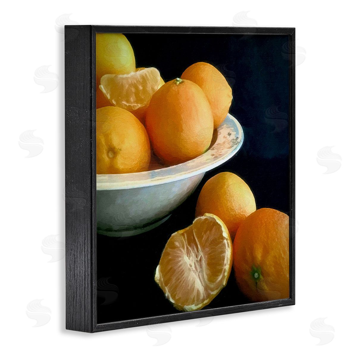 Graffitee Studios Peeled Oranges Still Life Black Framed Giclee Wall Art Print