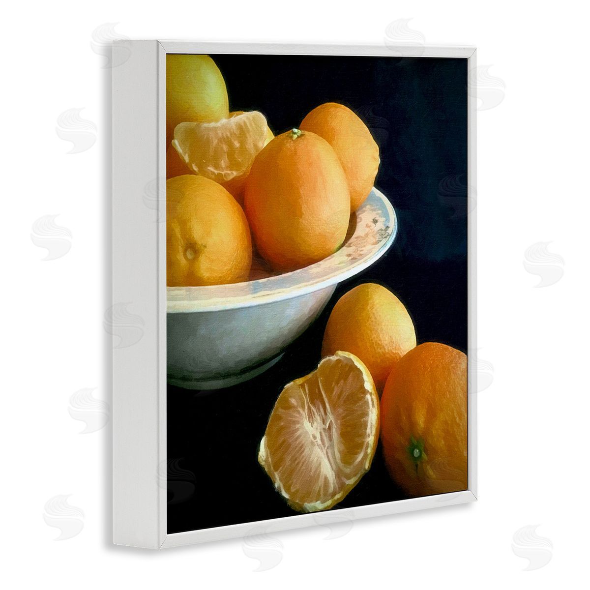 Graffitee Studios Peeled Oranges Still Life White Framed Giclee Wall Art Print