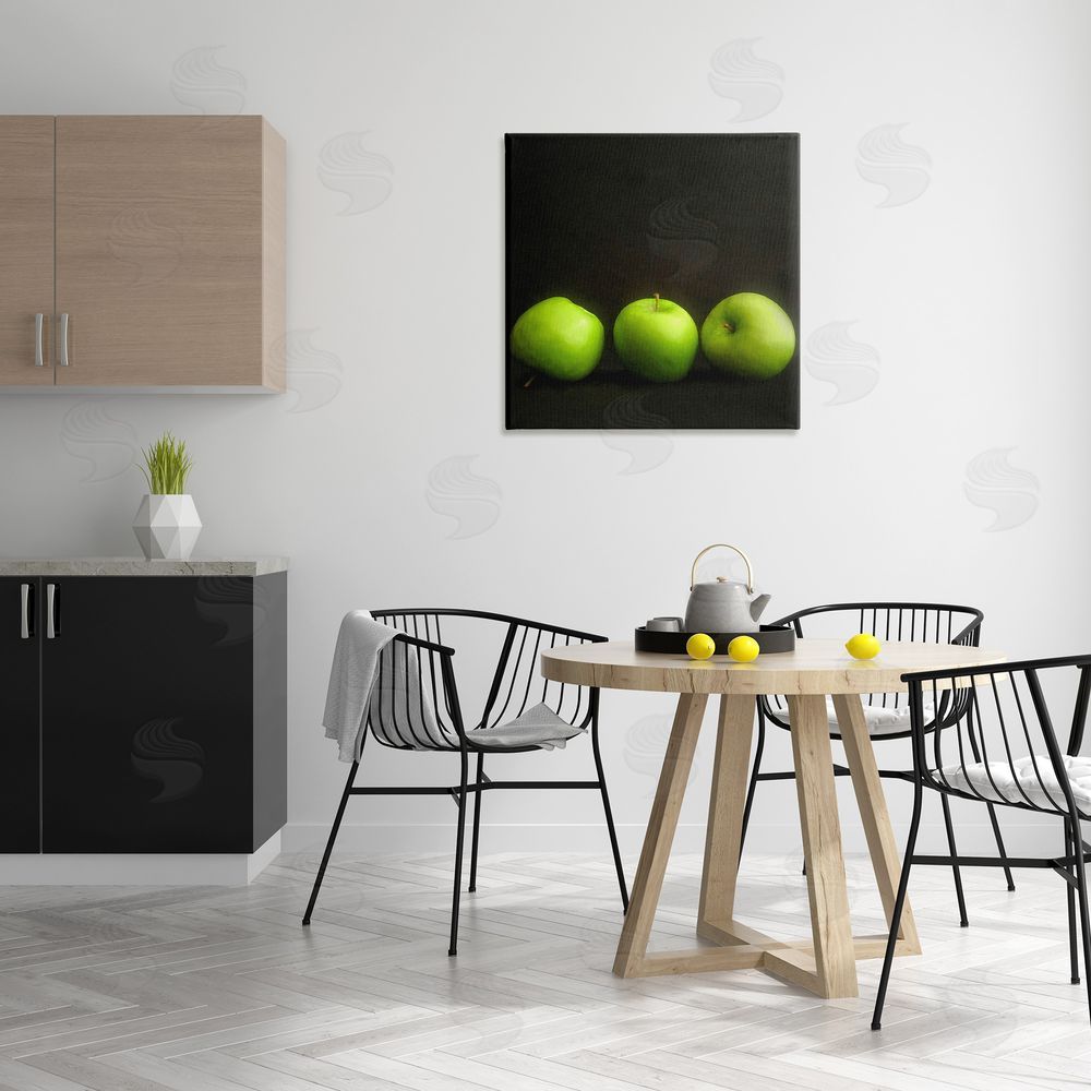 Graffitee Studios Apple Trio Still Life Canvas Wall Art Print in Room