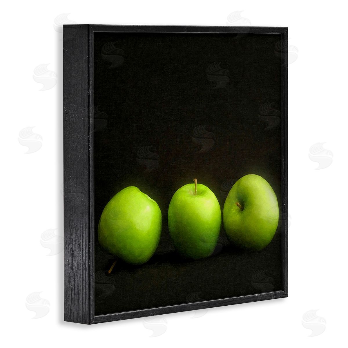 Graffitee Studios Apple Trio Still Life Black Framed Giclee Wall Art Print