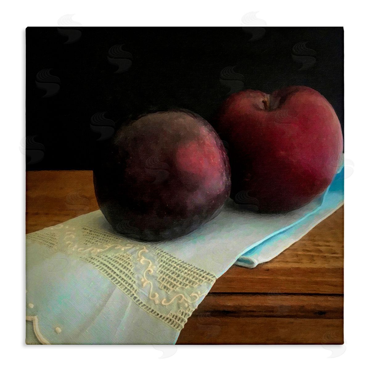 Graffitee Studios Two Plums Still Life Canvas Wall Art Print