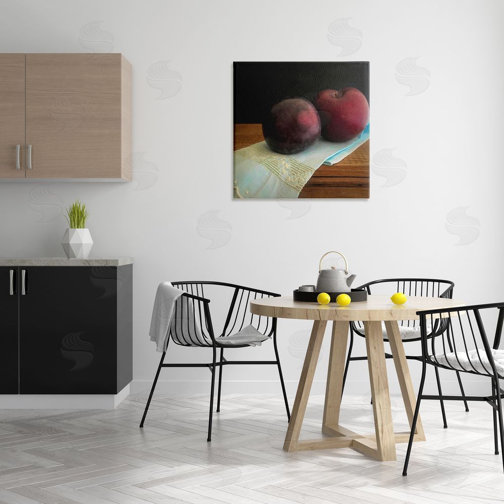 Graffitee Studios Two Plums Still Life Canvas Wall Art Print in Room