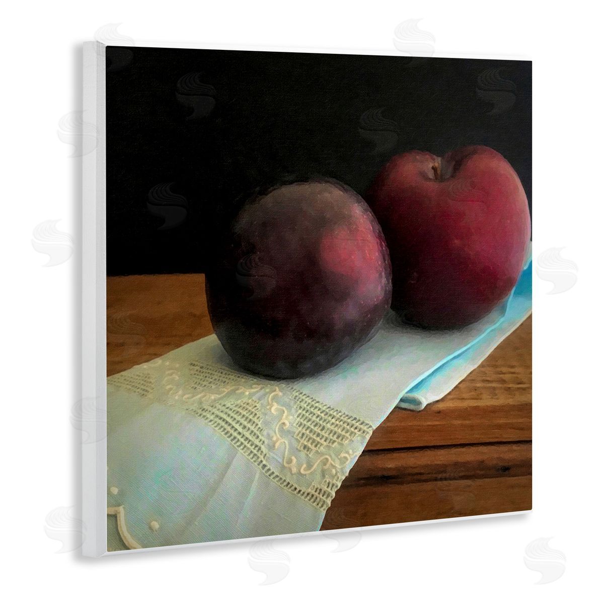 Graffitee Studios Two Plums Still Life Wooden Wall Plaque Art Print