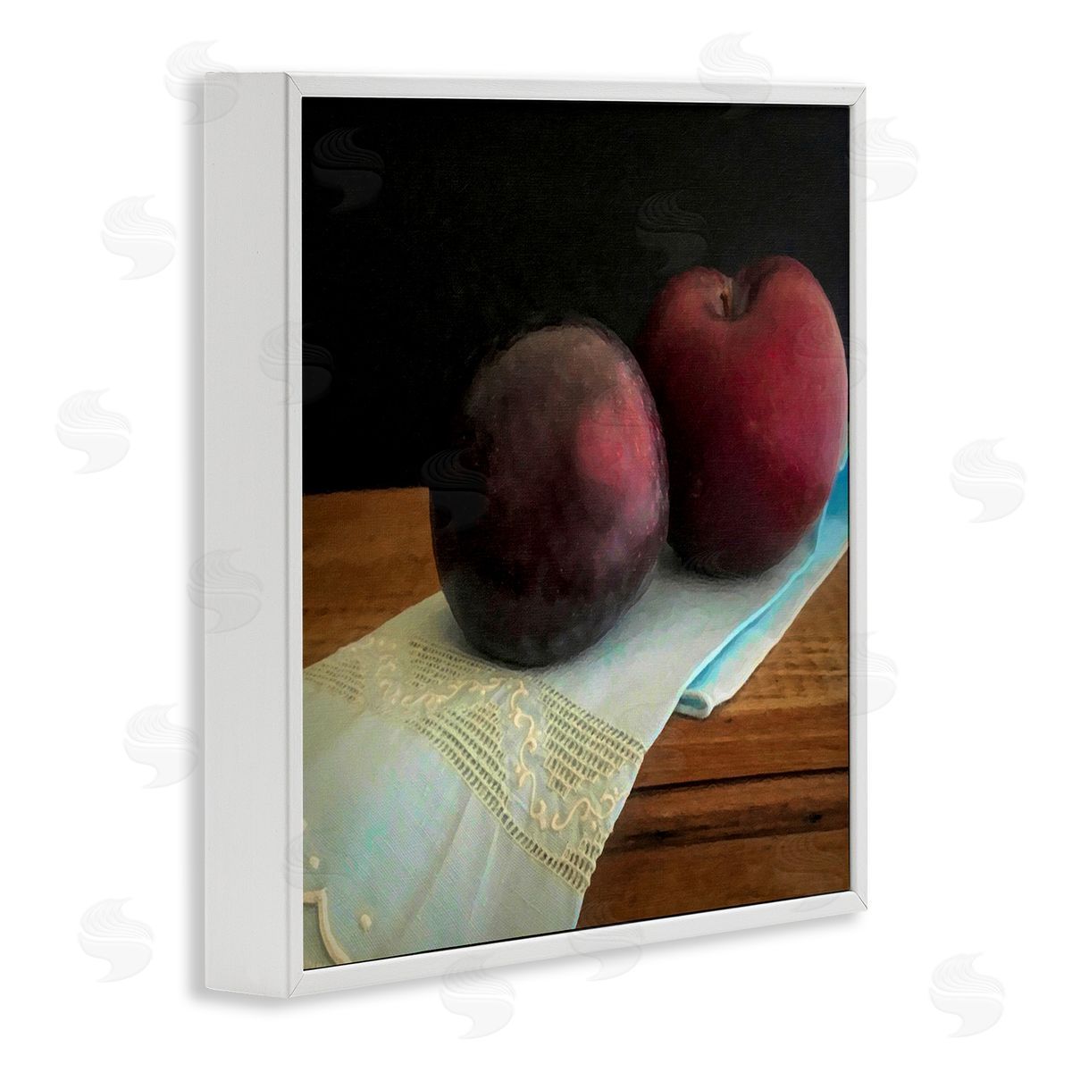 Graffitee Studios Two Plums Still Life White Framed Giclee Wall Art Print