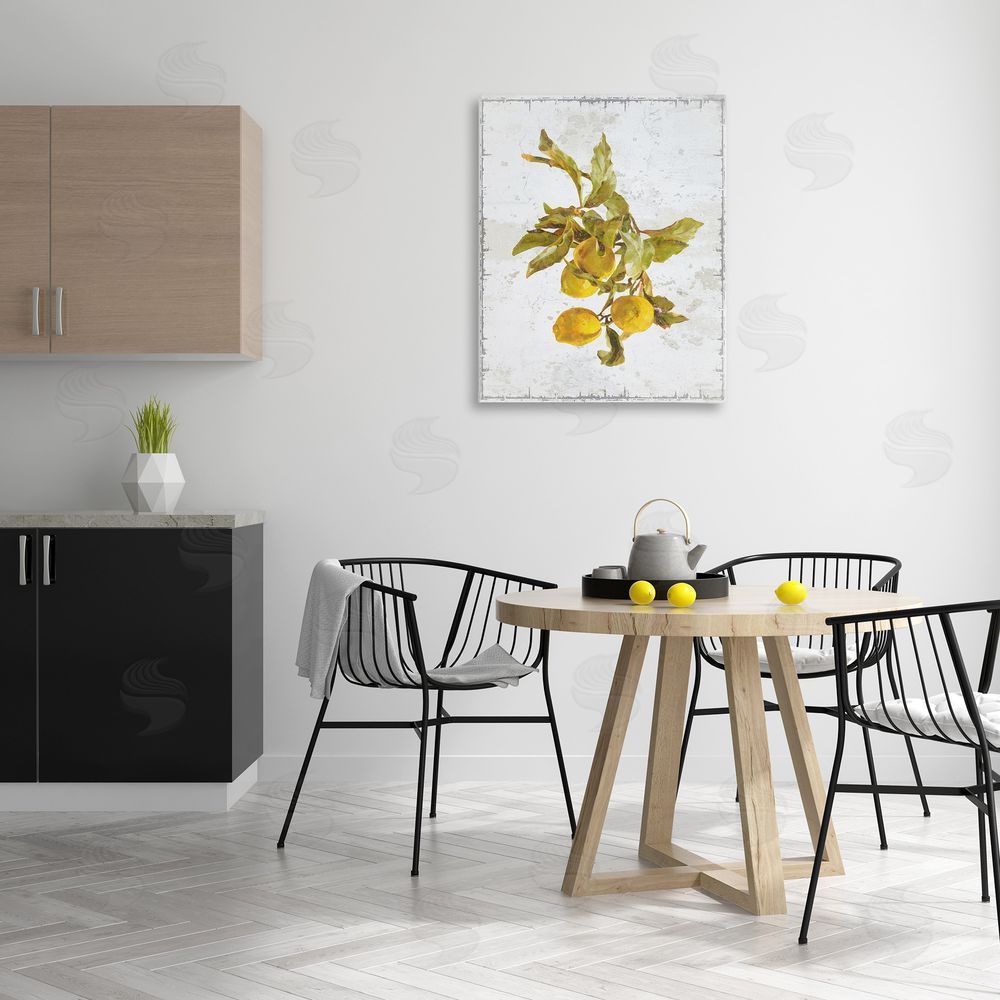 Graffitee Studios Natural Lemon Branch Canvas Wall Art Print in Room