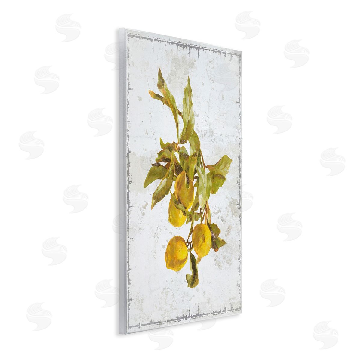 Graffitee Studios Natural Lemon Branch Wooden Wall Plaque Art Print