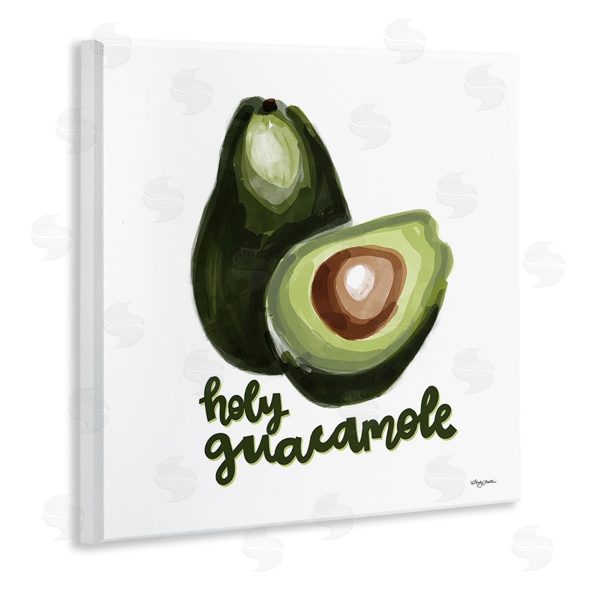 Molly Mattin Holy Guacamole Avocado Wooden Wall Plaque Art Print