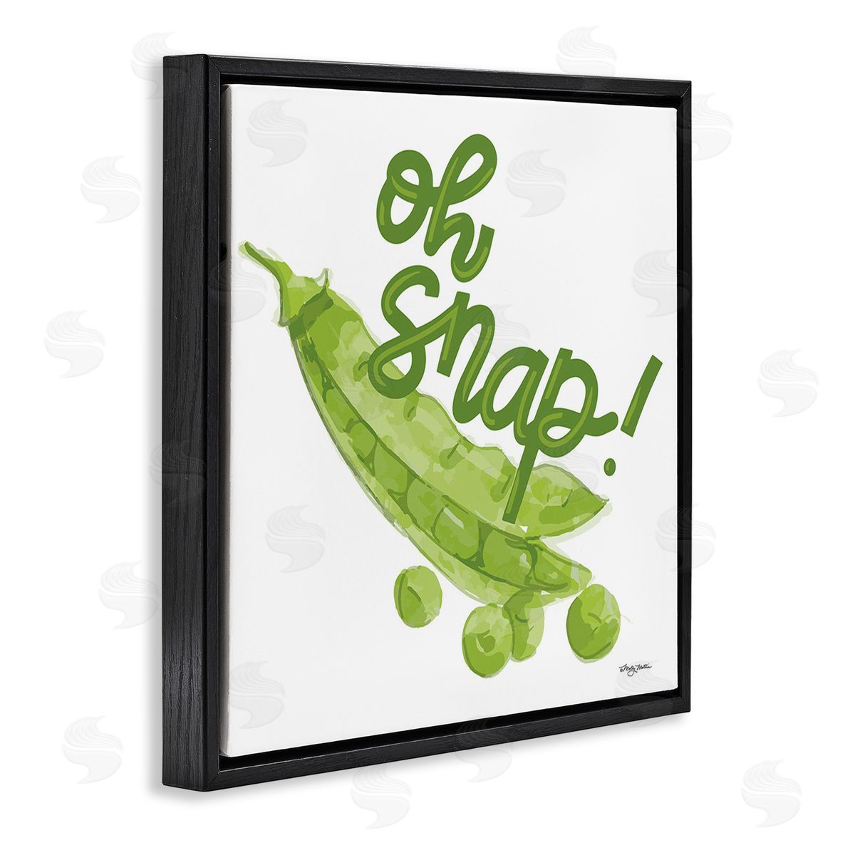 Molly Mattin Oh Snap with Peas Black Floating Frame Canvas Wall Art Print