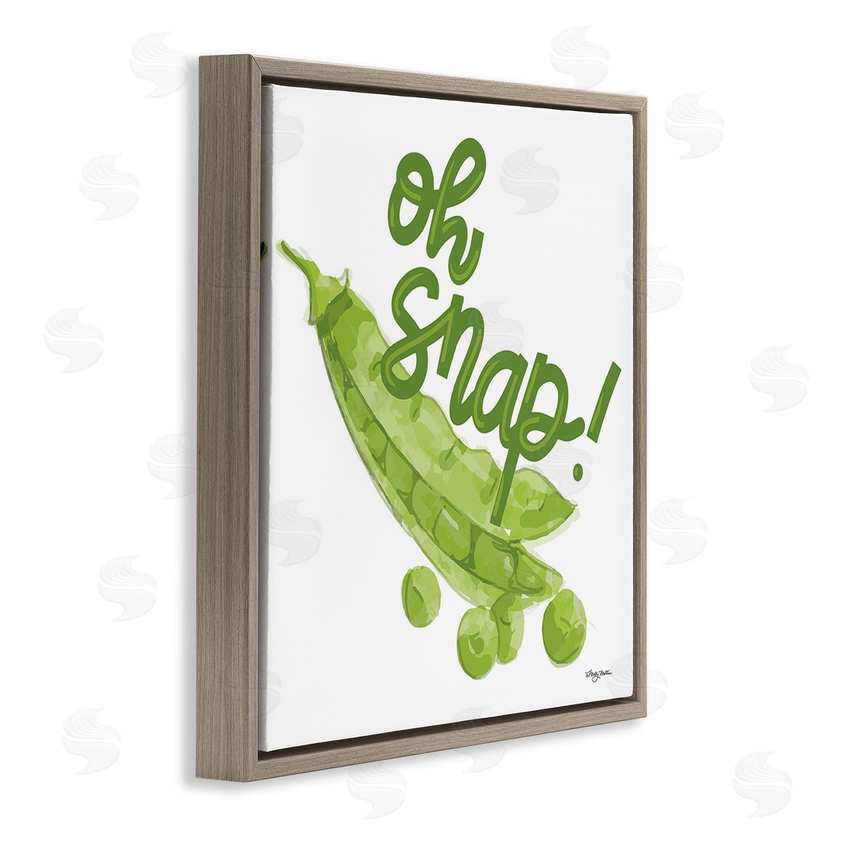 Molly Mattin Oh Snap with Peas Brown Floating Frame Canvas Wall Art Print