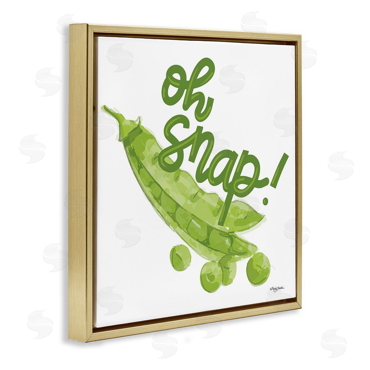 Molly Mattin Oh Snap with Peas Gold Floating Frame Canvas Wall Art Print