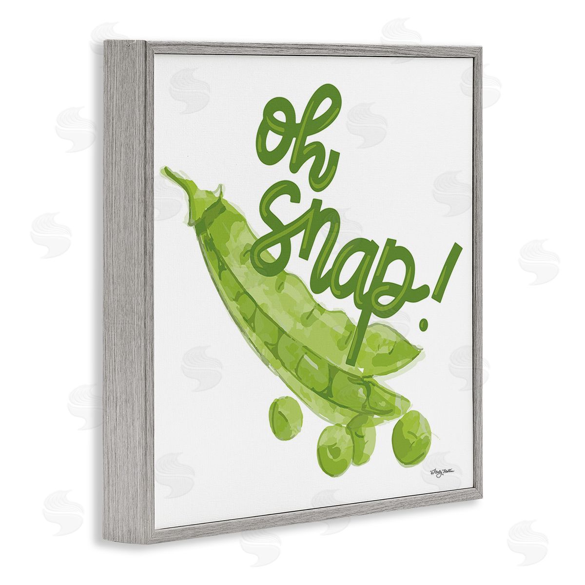 Molly Mattin Oh Snap with Peas Gray Framed Giclee Wall Art Print