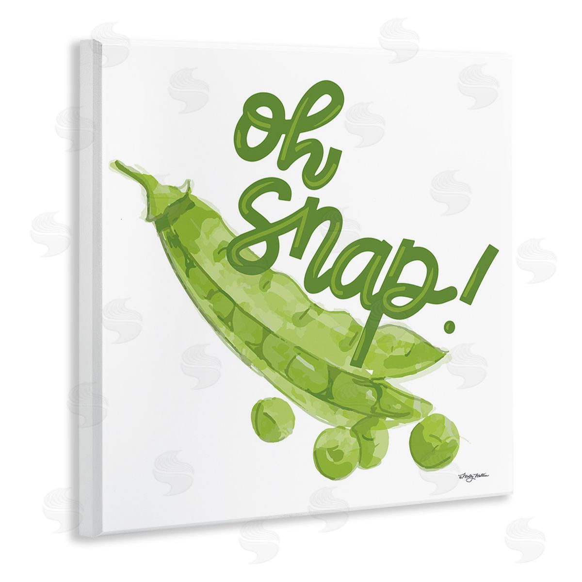 Molly Mattin Oh Snap with Peas Wooden Wall Plaque Art Print