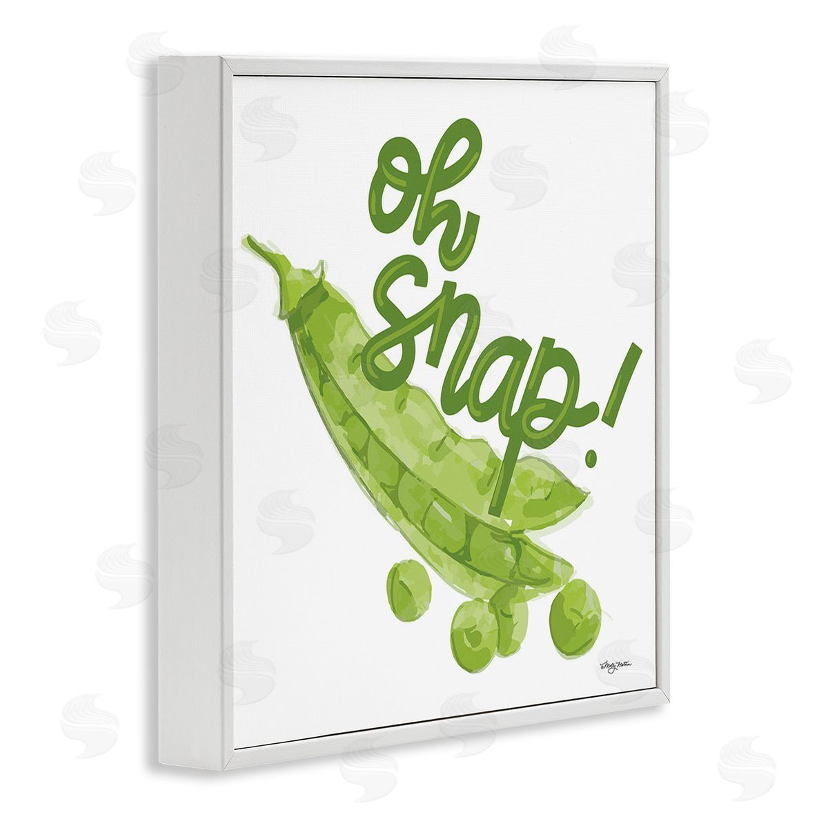 Molly Mattin Oh Snap with Peas White Framed Giclee Wall Art Print
