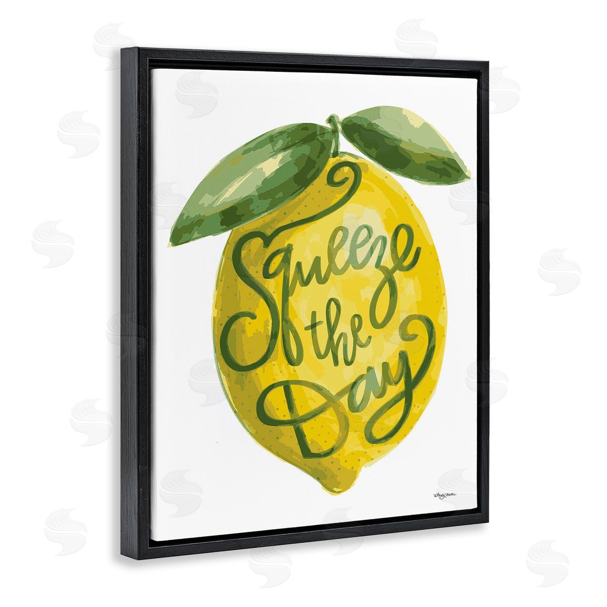Molly Mattin Minimal Squeeze The Day Black Floating Frame Canvas Wall Art Print