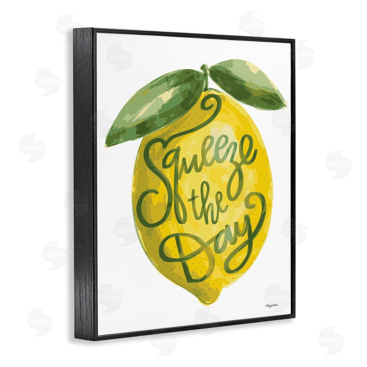 Molly Mattin Minimal Squeeze The Day Black Framed Giclee Wall Art Print