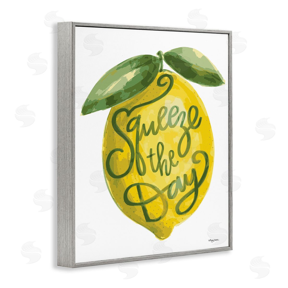 Molly Mattin Minimal Squeeze The Day Gray Framed Giclee Wall Art Print