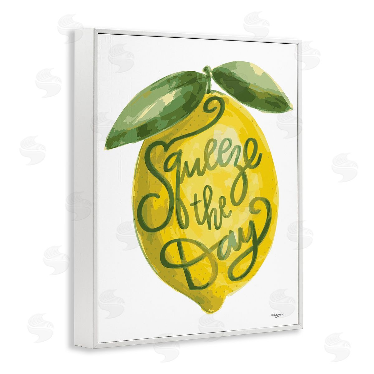 Molly Mattin Minimal Squeeze The Day White Framed Giclee Wall Art Print