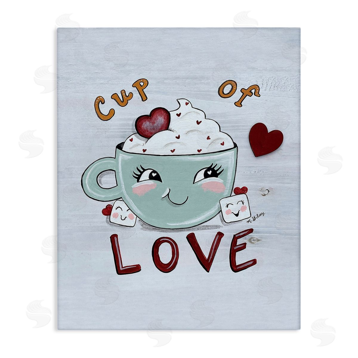 Michelle Gilsey Smiling Cup Of Love Canvas Wall Art Print
