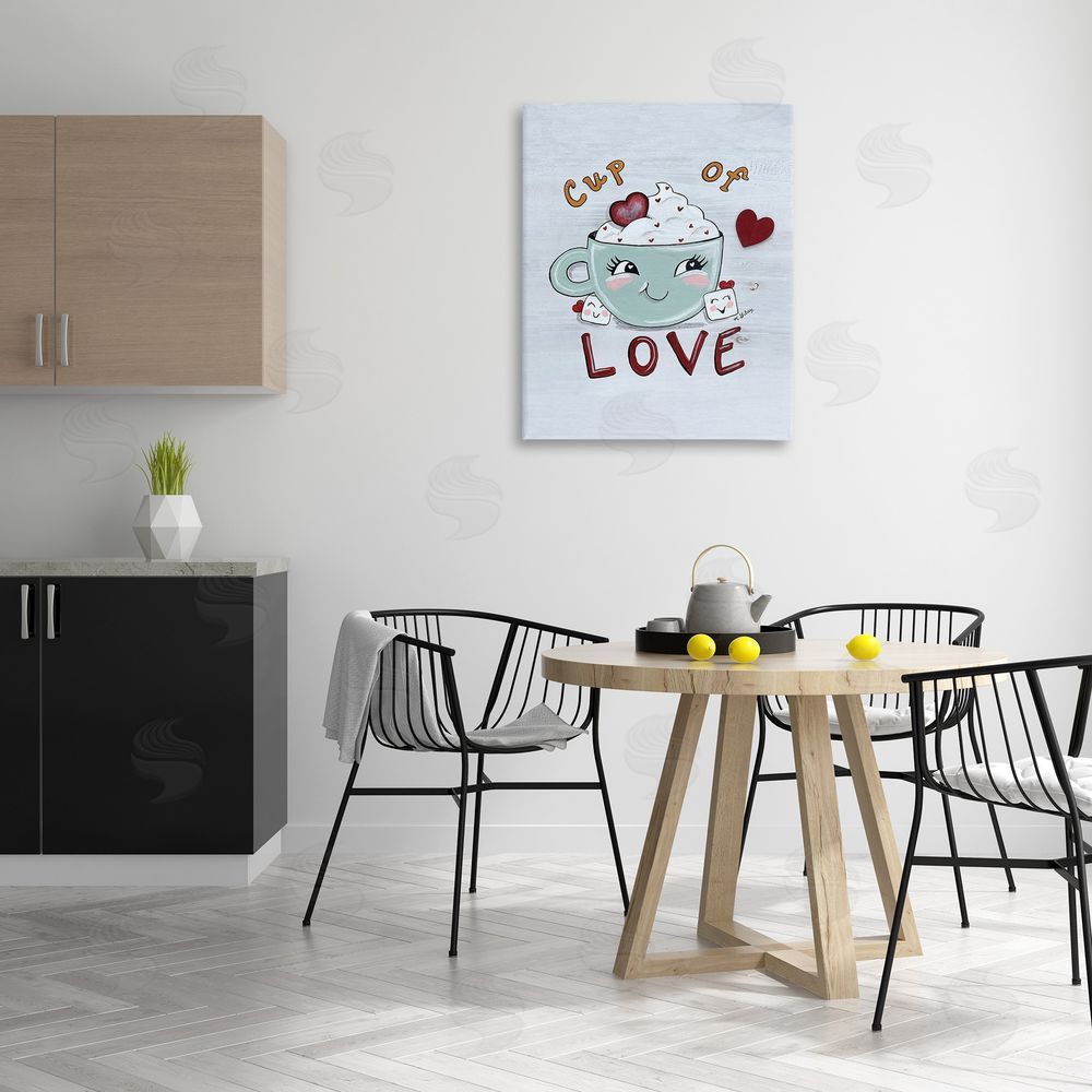 Michelle Gilsey Smiling Cup Of Love Canvas Wall Art Print in Room