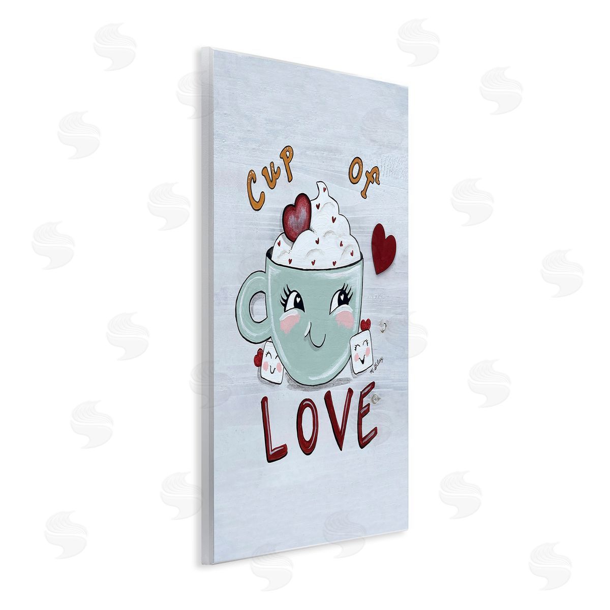 Michelle Gilsey Smiling Cup Of Love Wooden Wall Plaque Art Print