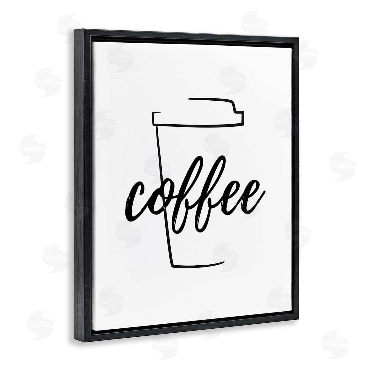 Martina Pavlova Minimal Coffee Cup Black Floating Frame Canvas Wall Art Print