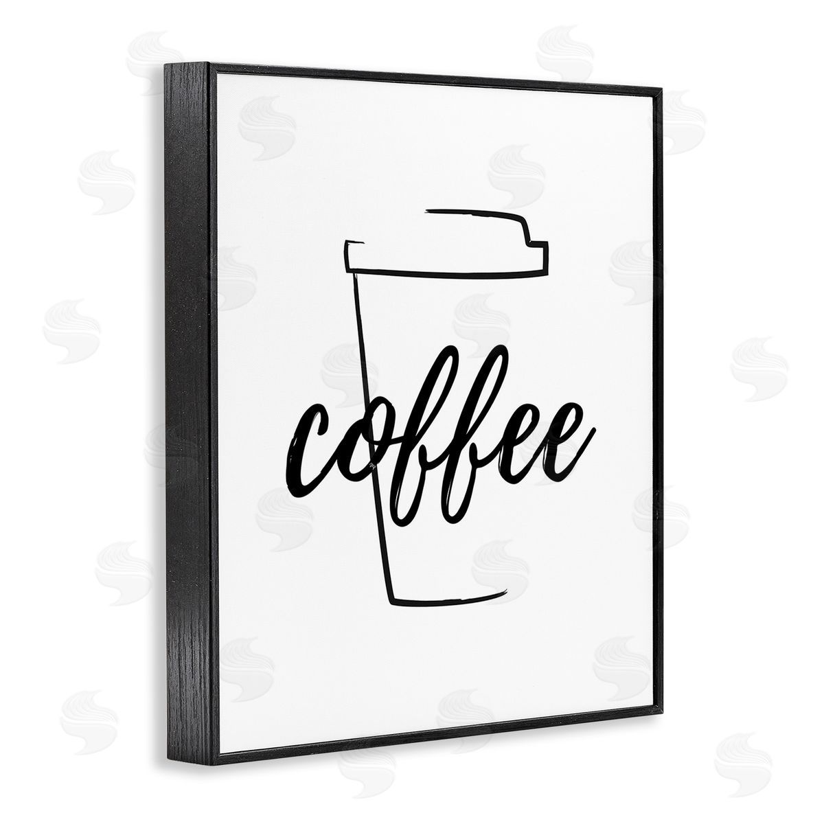 Martina Pavlova Minimal Coffee Cup Black Framed Giclee Wall Art Print