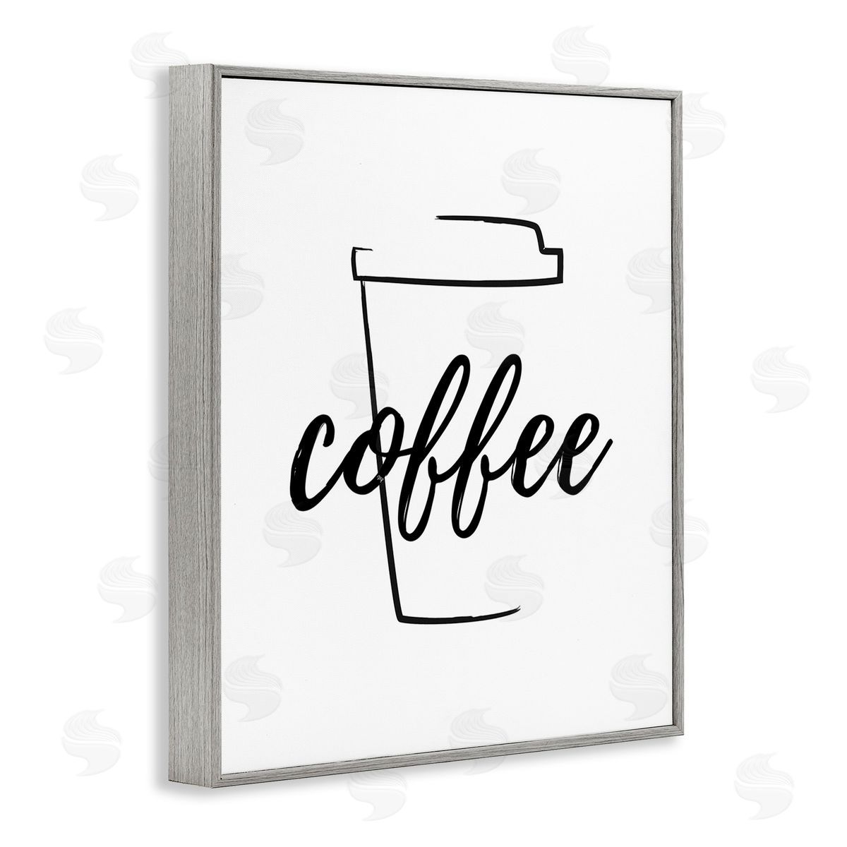 Martina Pavlova Minimal Coffee Cup Gray Framed Giclee Wall Art Print