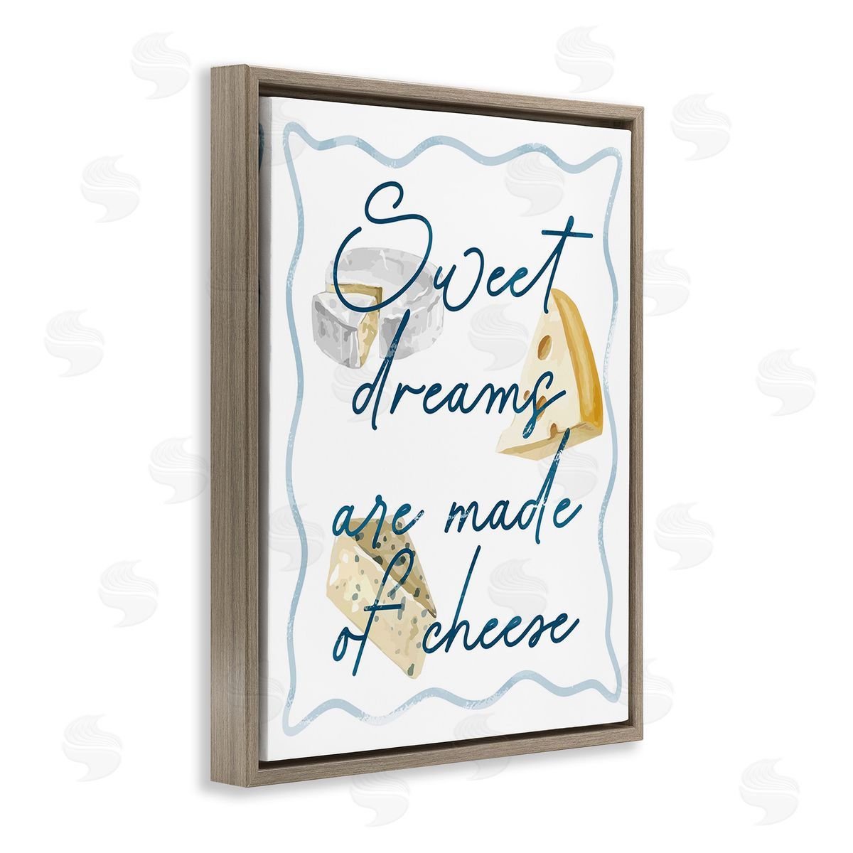 Stupell Studio Dreams Of Cheese Brown Floating Frame Canvas Wall Art Print