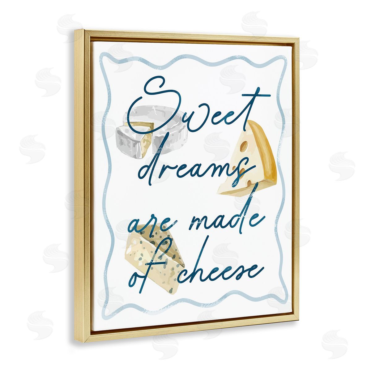 Stupell Studio Dreams Of Cheese Gold Floating Frame Canvas Wall Art Print