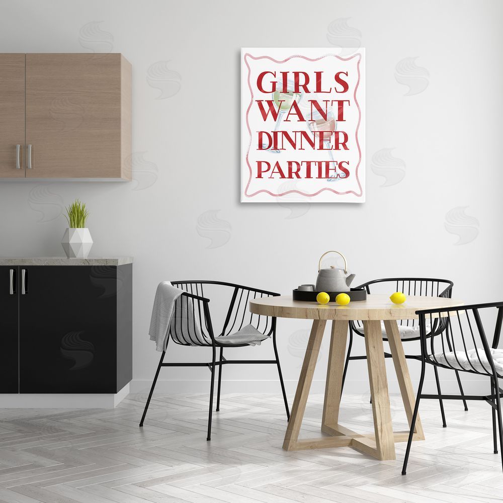 Stupell Studio Girls Want Dinner Parties Canvas Wall Art Print in Room