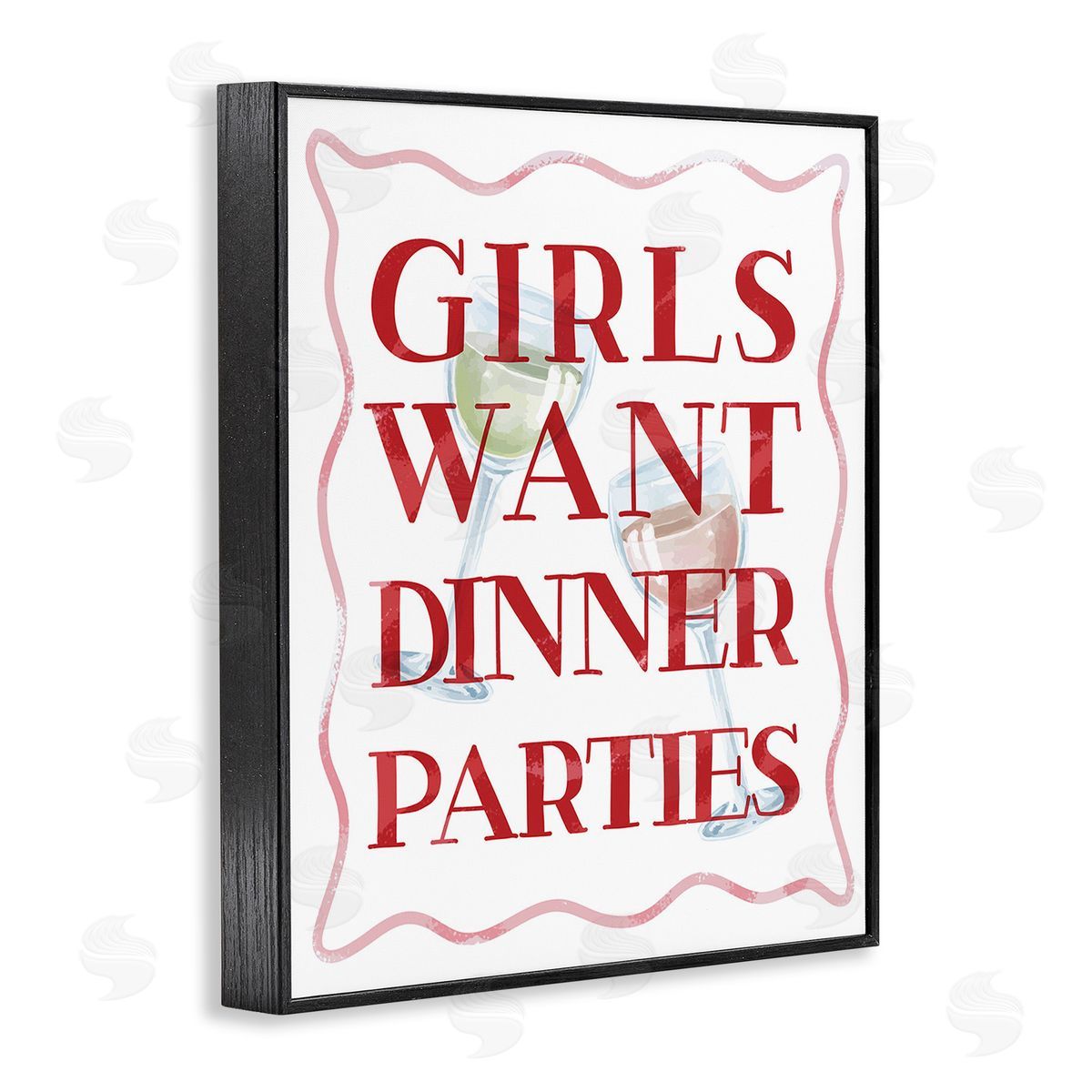 Stupell Studio Girls Want Dinner Parties Black Framed Giclee Wall Art Print