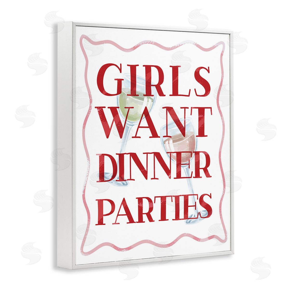 Stupell Studio Girls Want Dinner Parties White Framed Giclee Wall Art Print