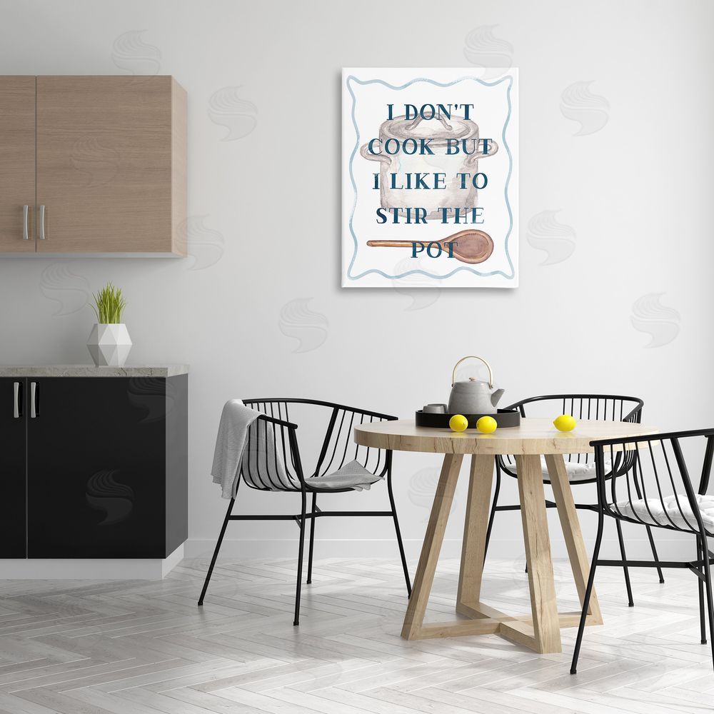 Stupell Studio Funny Stir The Pot Canvas Wall Art Print in Room