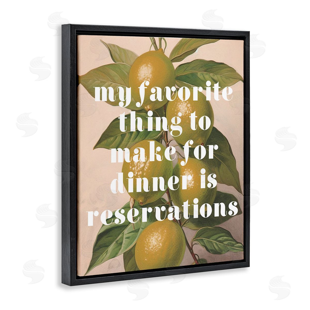 Stupell Studio Funny Dinner Reservations Black Floating Frame Canvas Wall Art Print