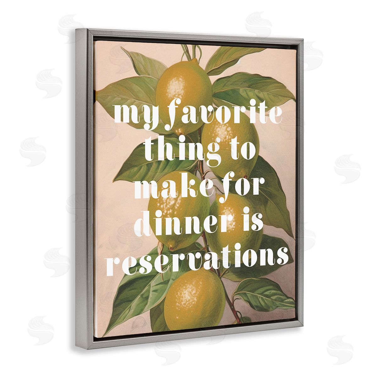 Stupell Studio Funny Dinner Reservations Gray Floating Frame Canvas Wall Art Print