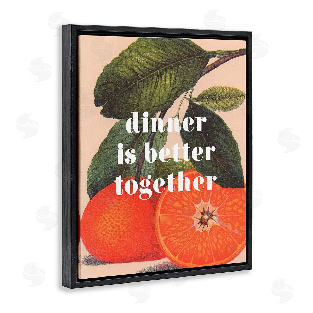 Stupell Studio Dinner Better Together Black Floating Frame Canvas Wall Art Print