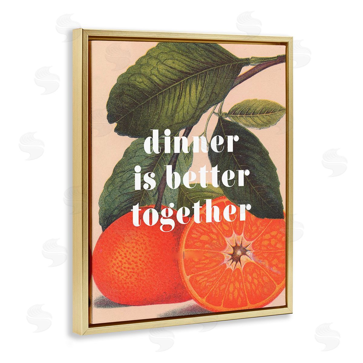 Stupell Studio Dinner Better Together Gold Floating Frame Canvas Wall Art Print