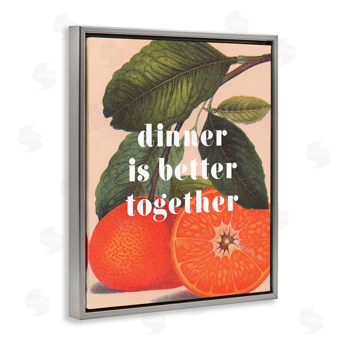 Stupell Studio Dinner Better Together Gray Floating Frame Canvas Wall Art Print