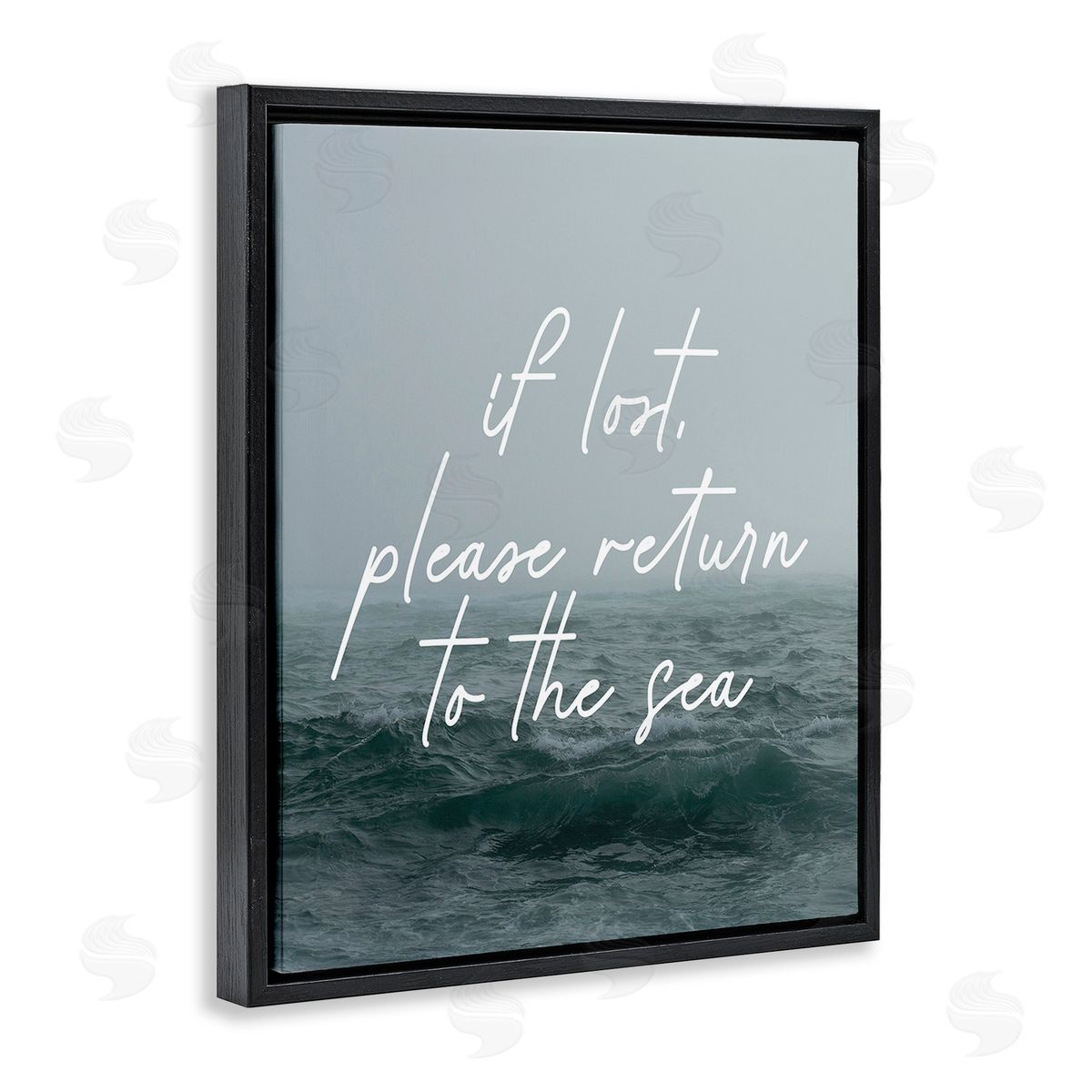 Stupell Studio Return To Sea Phrase Black Floating Frame Canvas Wall Art Print