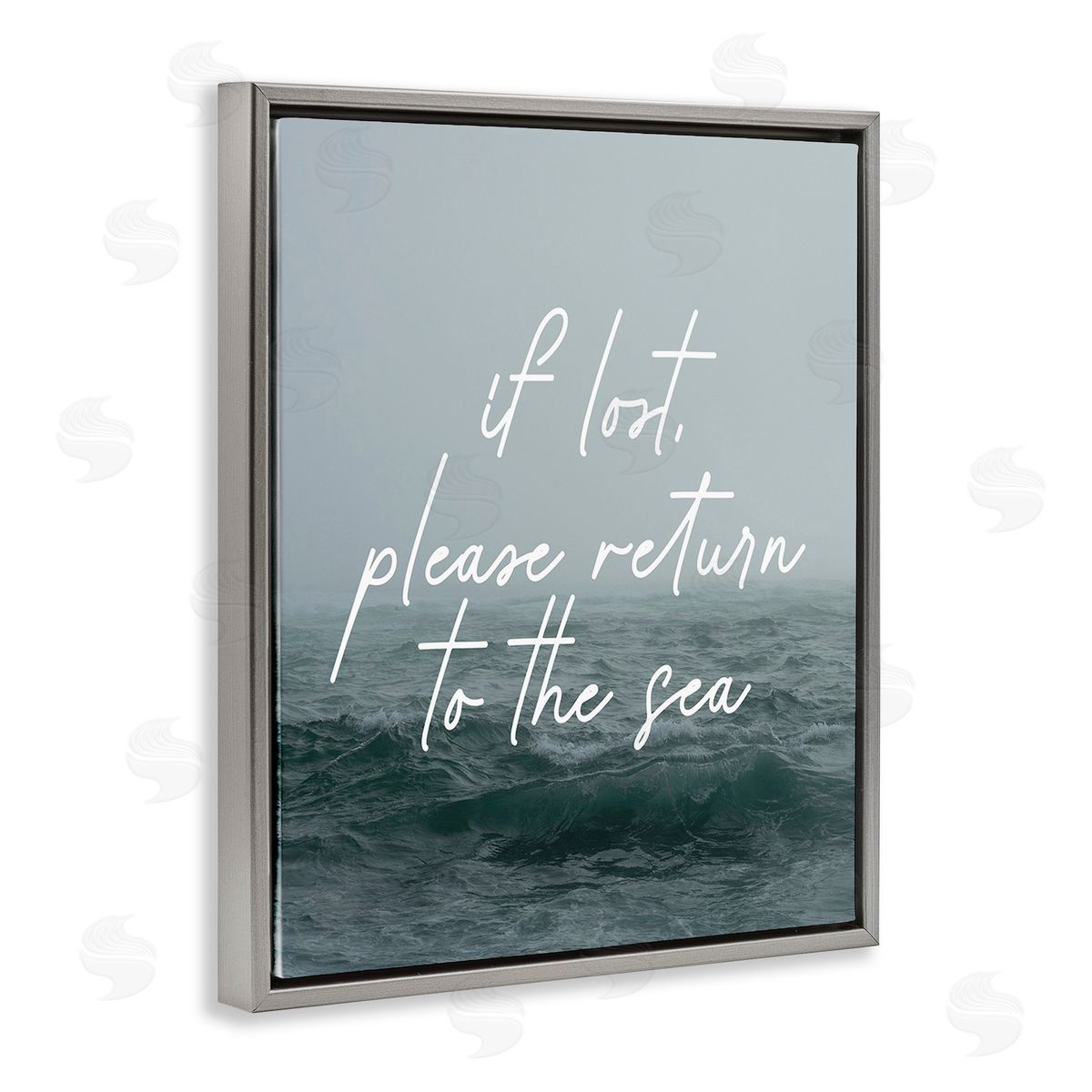 Stupell Studio Return To Sea Phrase Gray Floating Frame Canvas Wall Art Print