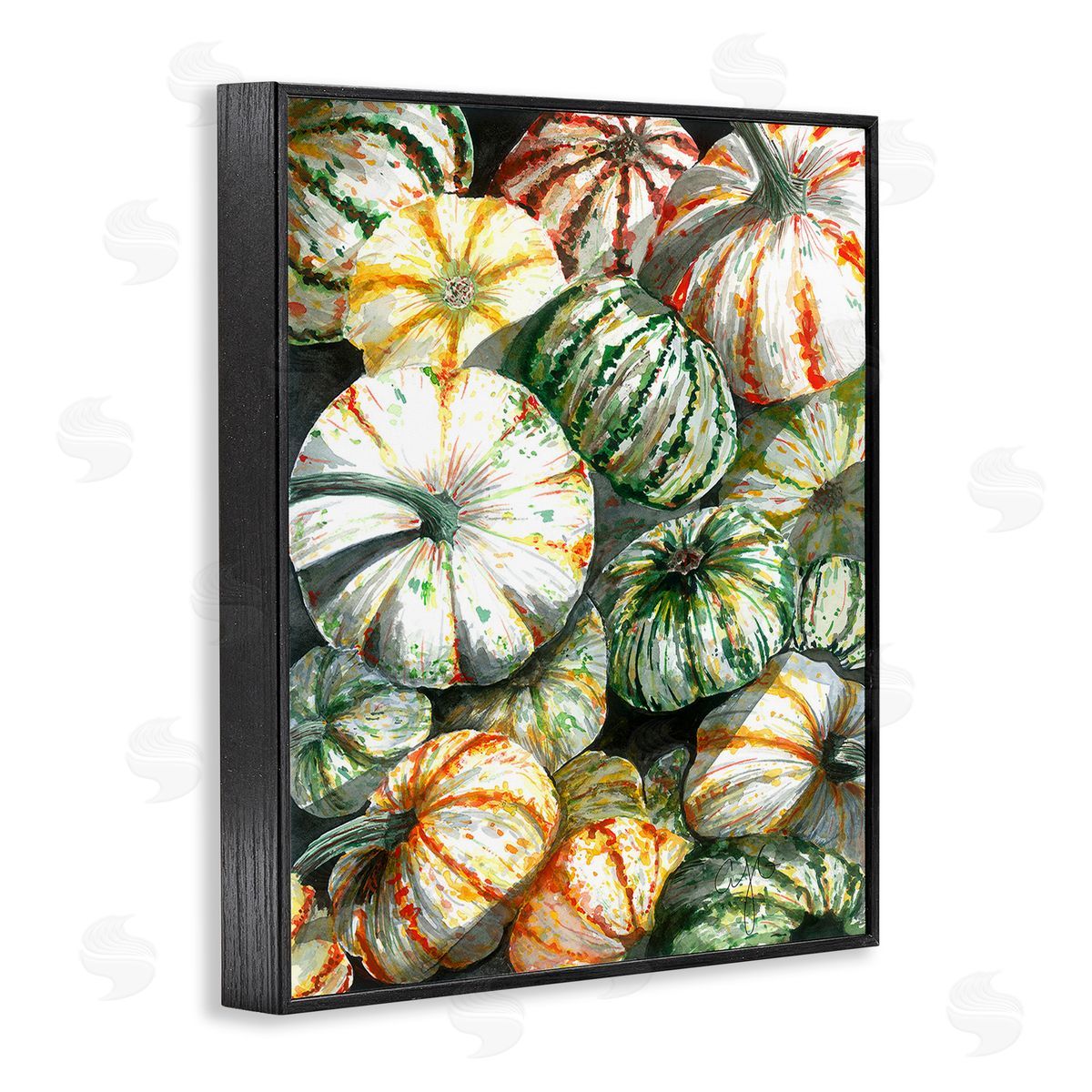 Alexandria Gilbert Kincaid Mixed Gourd Pattern Black Framed Giclee Wall Art Print