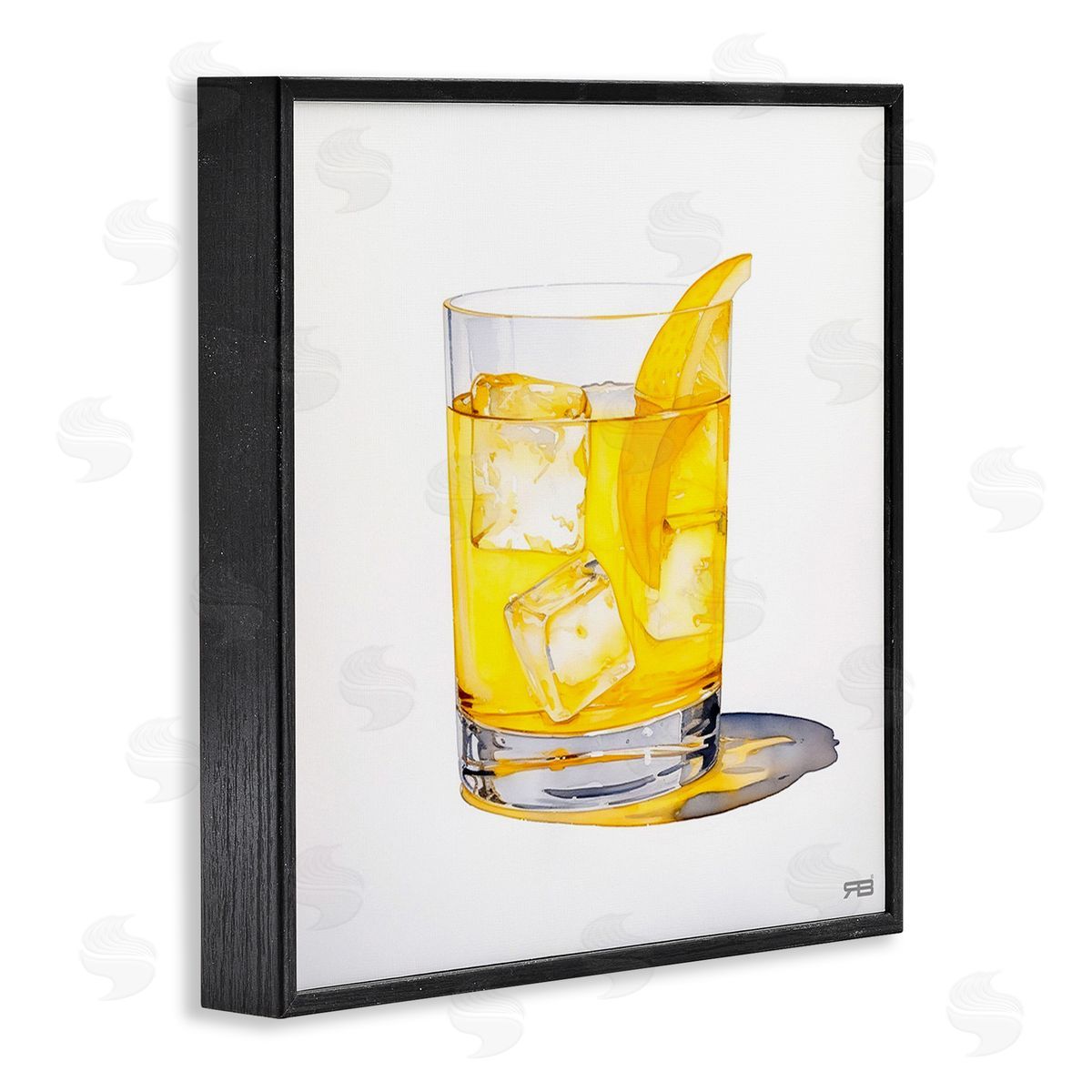 RB Liquor with Citrus Peel Black Framed Giclee Wall Art Print