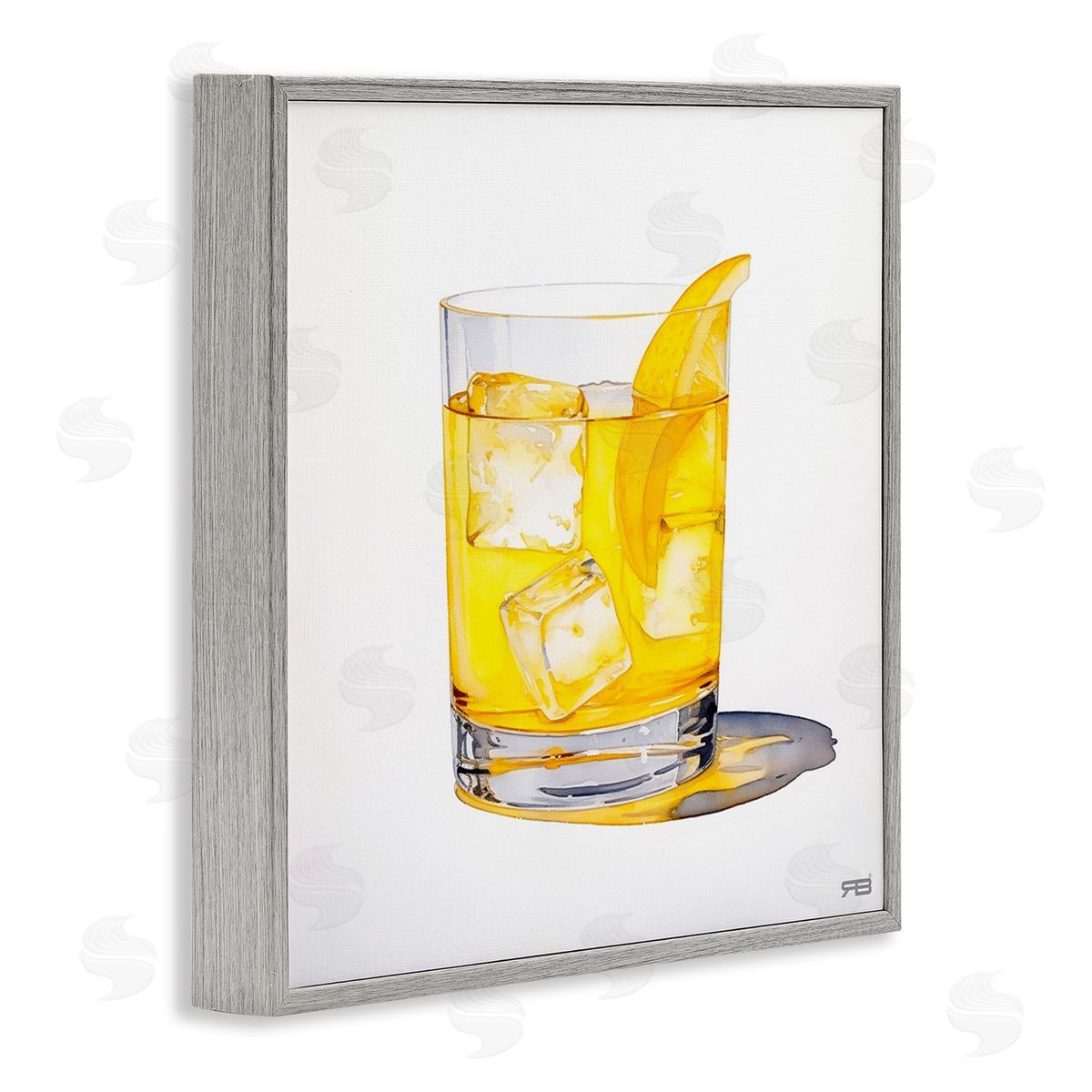 RB Liquor with Citrus Peel Gray Framed Giclee Wall Art Print