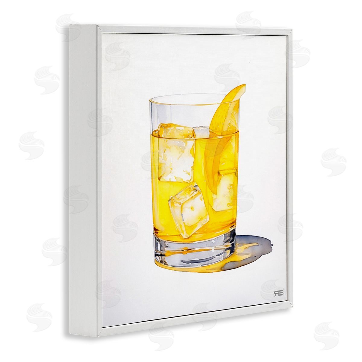 RB Liquor with Citrus Peel White Framed Giclee Wall Art Print