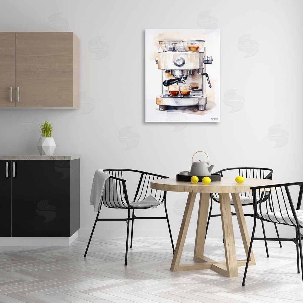 RB Modern Espresso Machine Canvas Wall Art Print in Room